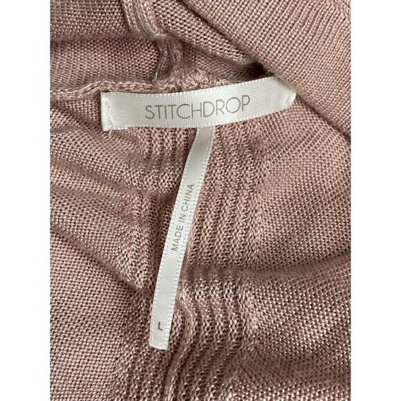 Stitchdrop Womens Pullover Tunic‎ Hoodie Pink Long Sleeve Drawstring L New - Picture 5 of 7